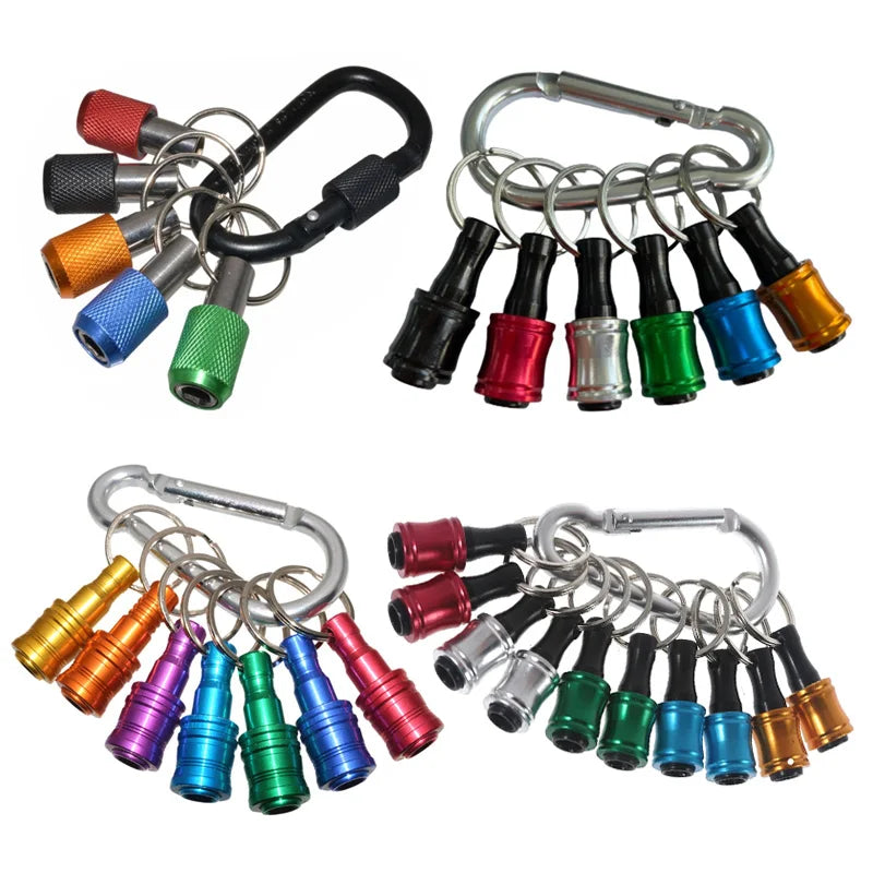 5/6/7/10Pcs 1/4 Inch Hex Shank Screwdriver Bits Holder Extension Bar Keychain Screw Adapter Drill Change Handheld Screwdrivers