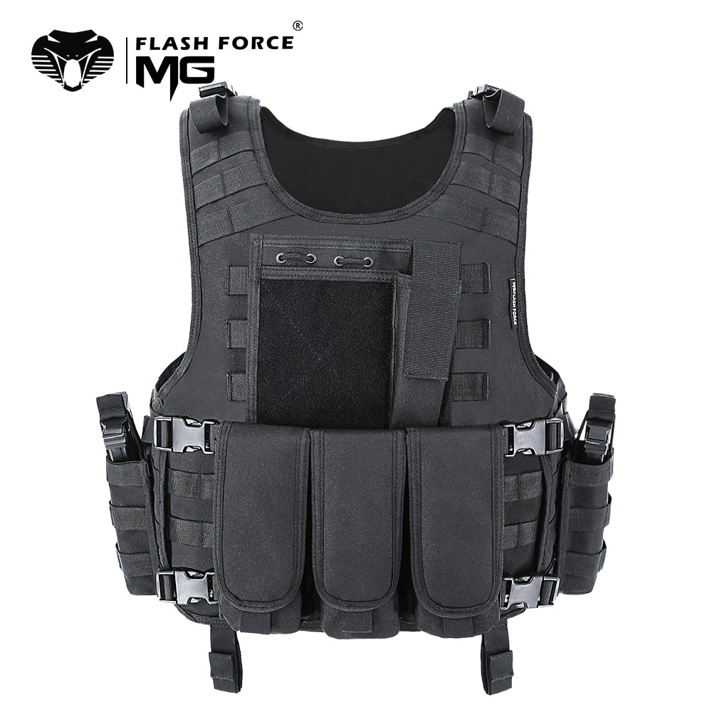 MGFLASHFORCE Molle Airsoft Vest Tactical Vest Plate Carrier Swat Fishing Hunting Paintball Vest Military Army Armor Police Vest