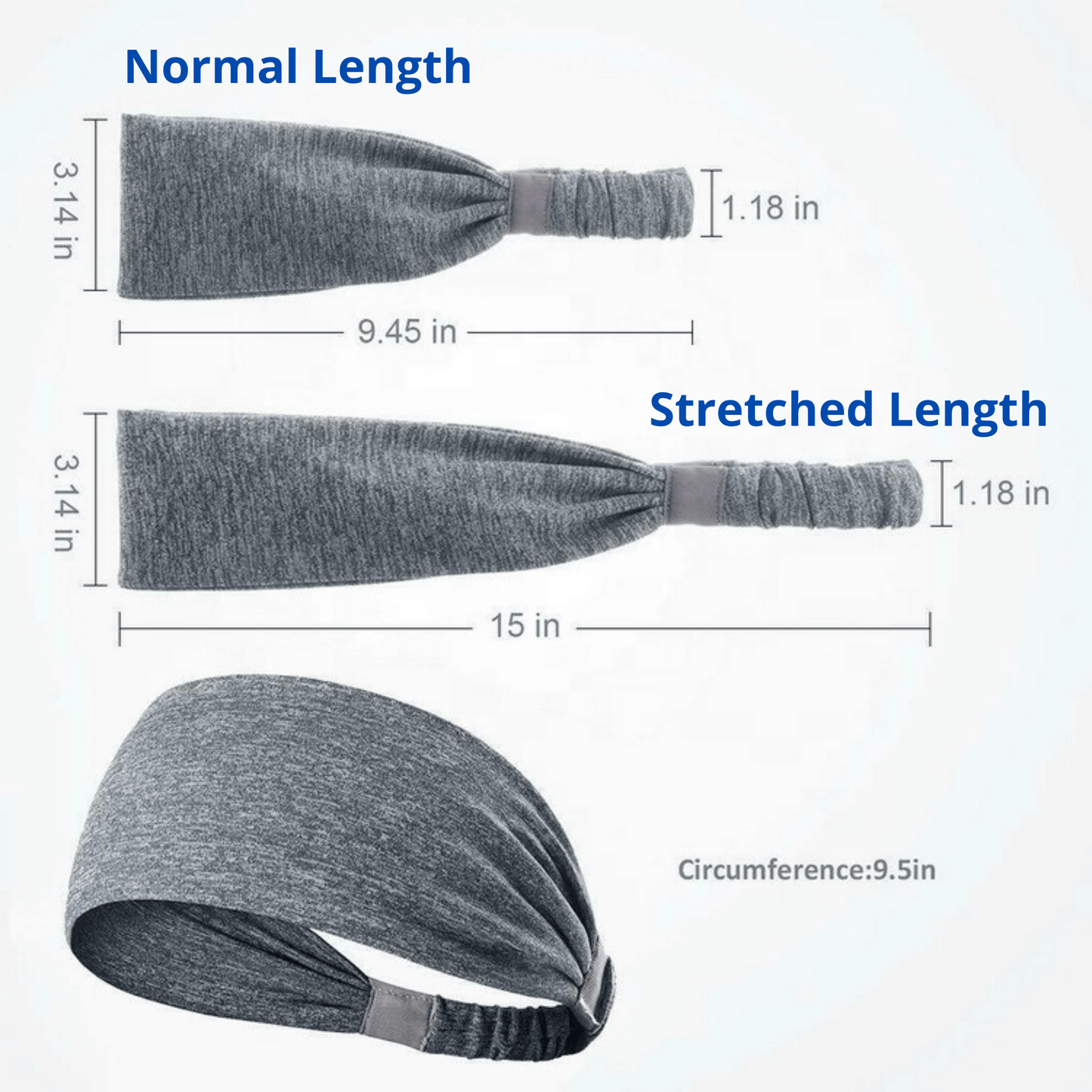 Extra-Wide Sport and Fitness Sweat-Wicking Headband