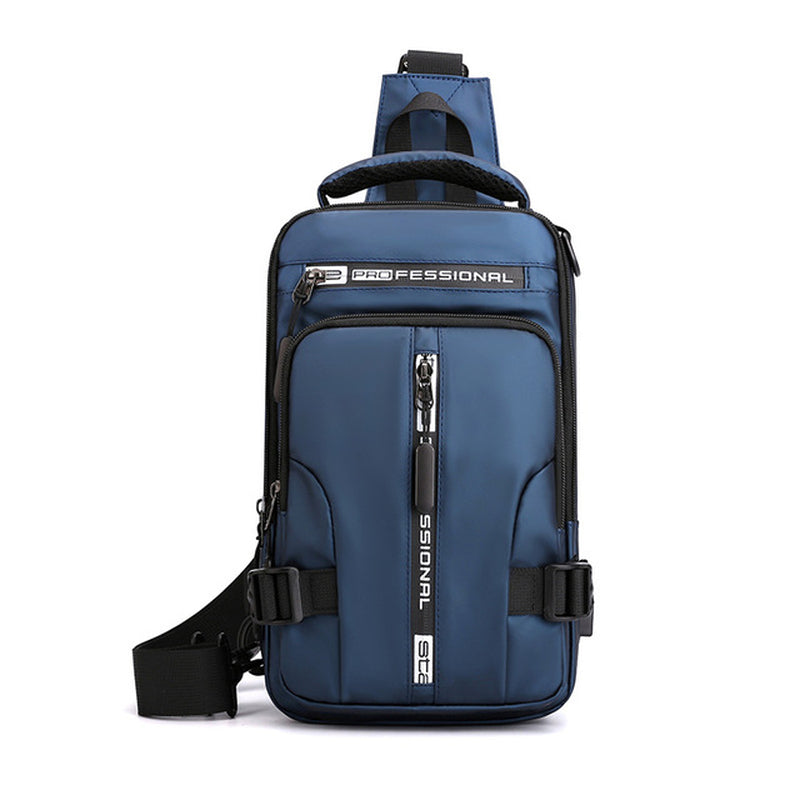 Men Nylon Crossbody Bag with USB Charging Port Multifunction Outdoor Travel Waterproof Daypack Male Casual Messenger Chest Bags