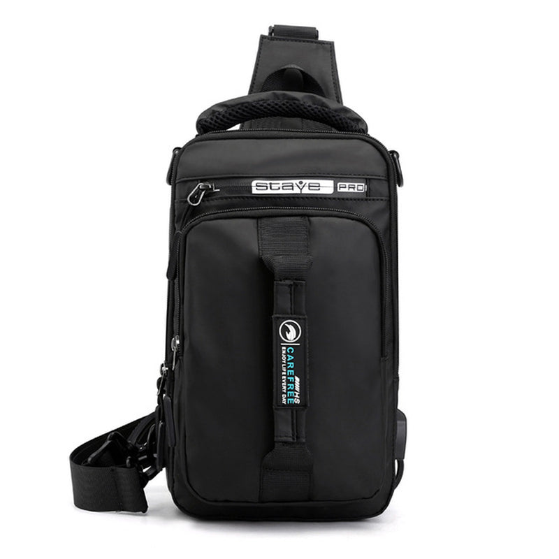 Men Nylon Crossbody Bag with USB Charging Port Multifunction Outdoor Travel Waterproof Daypack Male Casual Messenger Chest Bags